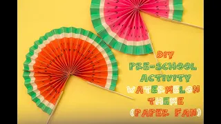 DIY Watermelon Paper Fan Craft | Preschool Activities