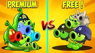 All Peashooter Level 1 FREE vs PREMIUM - Who Will Win? - PvZ 2 Tournament Battlez