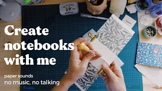 Book binding ASMR | No music, no talking | Creating small sketchbooks with William Morris prints