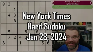 NYT Hard Sudoku Walkthrough | January 28, 2024