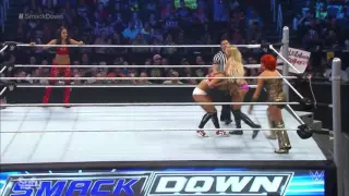 WWE Smackdown 08 27 15 Becky Charlotte vs Bella Twins