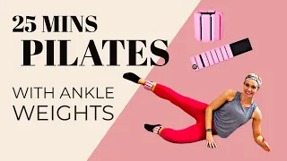 25 min Ankle Weight Workout for Toned THIGHS, BUTT and ABS | Mat Pilates 🔥 Core and Glutes