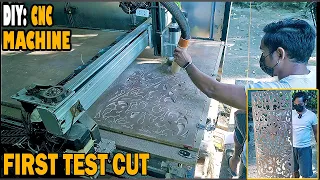 FIRST CUT for my DIY 4'X8' CNC MACHINE