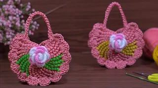 Easy👌crochet for beginners #mini bag #örgü mini çanta# woollen craft #tunusişi #knitting #crochet