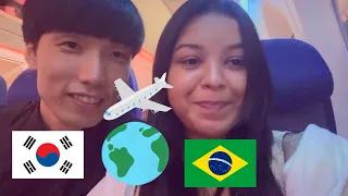 3 days by plane from Brazil to Korea