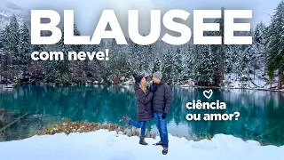 BLAUSEE, o lago mais azul da SUÍÇA, no INVERNO com NEVE! 4K🇨🇭