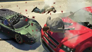 No Seatbelt Car Crashes #4 - GTA 4 (Realistic Car Deformation)