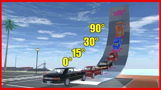 Cars Ramp Climb Angle Test (0-105°) || SAKURA School Simulator