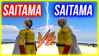 GTA 5 -Saitama (One Punch Man) vs Saitama (One Punch Man) SUPERHERO BATTLE