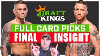 DRAFTKINGS: UFC 291: Poirier vs. Gaethje 2 FULL CARD Predictions