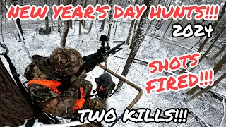 NEW YEAR'S DAY 2024 HUNTS...SHOTS FIRED!!! (NY Holiday Season Muzzleloader Hunts)