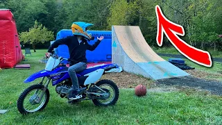 BIG AIR PIT BIKE CHALLENGE | How Far Can He Jump 🚀