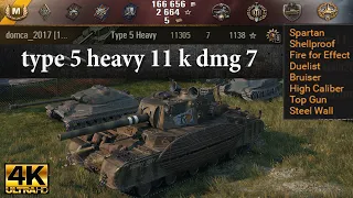 Type 5 Heavy video in Ultra HD 4K🔝 11305 dmg, 7 kills, 1138 exp, 9270 block 🔝 World of Tanks ✔️