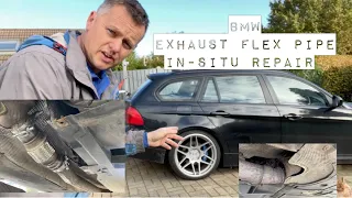 Bmw Exhaust Flex Repair, In-Situ Pipe Repair With No Welding. 3 Series 318D, 320d 118d 120d 520d