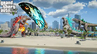 Nuclear Godzilla, Legendary Mothra vs Zillark, Godzilla Minus One - Epic Fight ( GTA V Mods )