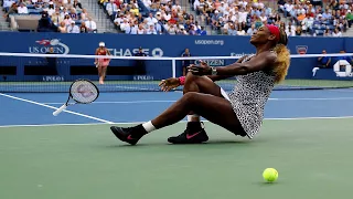 Serena Williams and Caroline Wozniacki Massive Rally from 2014 US Open Final