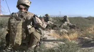 US Marine Return small arms fire and Mortars in Kajaki Afghanistan 2010