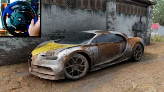 Rebuilding Bugatti Chiron 1470HP - Forza Horizon 5 | Thrustmaster T150RS gameplay