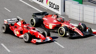 Ferrari F1 2022 F1-75 vs Ferrari F1 2004 Micheal Schumacher at Baku