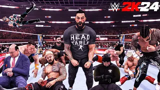 WWE 2K24 - Roman Reigns Destroys EVERYONE in Gauntlet Match | Gameplay