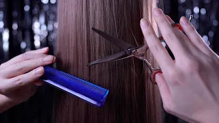 [ASMR]Realistic Hair cut,Hair iron,Hair set(No talking)