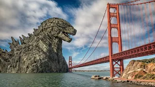 Supermassive Godzilla Destroys Golden Gate Bridge