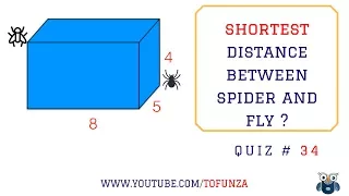 Math Puzzles with Answers in 60 seconds - What is the Shortest Distance?