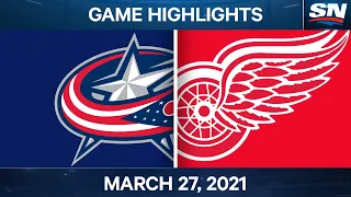 NHL Game Highlights | Blue Jackets vs. Red Wings – Mar. 27, 2021