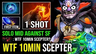 WTF 10Min Scepter Solo Mid Lion Against SF 1 Shot AOE Burst Max Stack Finger Counter Anyone Dota 2