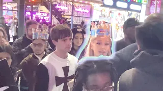 Ariana Grande Mobbed by Fans in Times Square after opening night of Spamalot