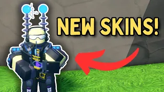 NEW SKINS SHOWCASE!! OG ELECTROSHOCKER AND LIBERATOR MERC BASE | Roblox TDS