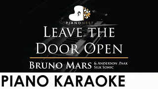 Bruno Mars, Anderson, Silk - Leave the Door Open - Piano Karaoke Instrumental Cover with Lyrics