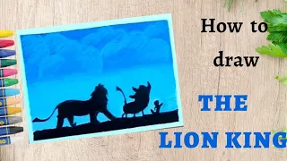 💕(Hindi)Lion King Drawing With Oil Pastels For Beginners || Hakuna matata || Step-by-Step💕