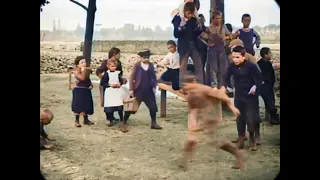 [AI Colourized HD 60 fps] 1896 Children Playing Marbles In Lyon, France. Lumière Brothers.