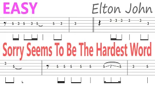 Elton John - Sorry Seems To Be The Hardest Word Guitar Solo Tab+BackingTrack