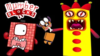 Halloween Numberblocks Monsters with Dinosaur Egg Eating Simulation by Algodoo