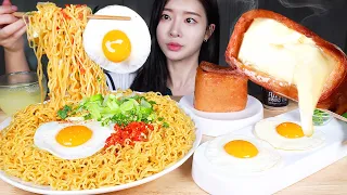 ASMR MUKBANG | ULTIMATE COMBO ★ Mie Goreng Noodles X4, Cheese Spam, Fried Eggs, Spicy Chilies