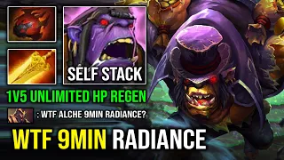 WTF 9Min Radiance Self Stacking Max Gold Per Min 100% Unkillable Alchemist Dota 2