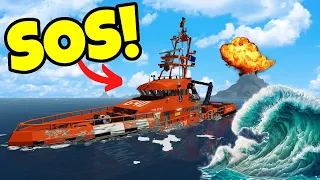 Coast Guard Ship SINKS With Passengers ON BOARD In Stormworks!