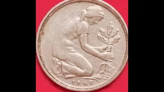 Germany 50 Pfennig Coin Dated 1949