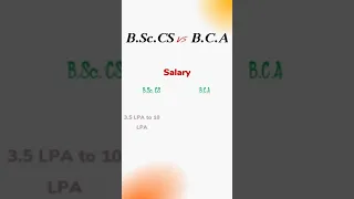 Salary After BCS vs BCA | BSc CS vs BCA Which Is Better BSc CS vs BCA Ke Baad Kitni Salary Milti Hai