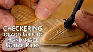 How to add Grip to a Custom GUITAR PICK with a Checkering Technique