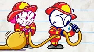 Pencilmate Fights Fires! | Animated Cartoons Characters | Animated Short Films | Pencilmation