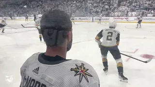 Vegas warming up vs Winnipeg Stanley Cup Playoffs 2023