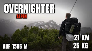 24 h Overnighter - Auf 1586 m | Alpen | Hochplatte | Gebirge | Trekking | 21 km + 25 kg