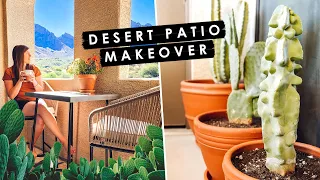 SMALL PATIO MAKEOVER | DIY Desert & Cactus Apartment Patio | Tucson Plant Haul