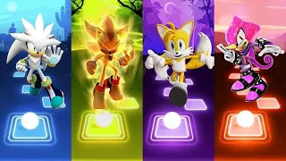 Silver Sonic 🆚 Super Shadow Sonic 🆚 Espio Sonic 🆚 Tails Sonic | Sonic Tiles Hop EDM Rush