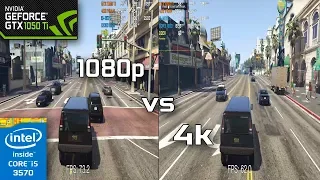 GTA V - 1080p vs 4k - GTX 1050 Ti - i5 3570 - 8GB RAM