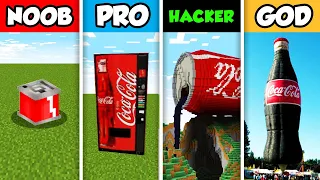 NOOB vs PRO vs HACKER vs GOD : FAMILY COCA COLA HOUSE BUILD CHALLENGE in Minecraft! (Animation)