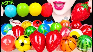 ASMR JELLY GUMMY FEAST *STRAWBERRY, BASKETBALL, EYEBALL, WATERMELON 딸기 젤리, 수박, 눈알 젤리 먹방 MUKBANG